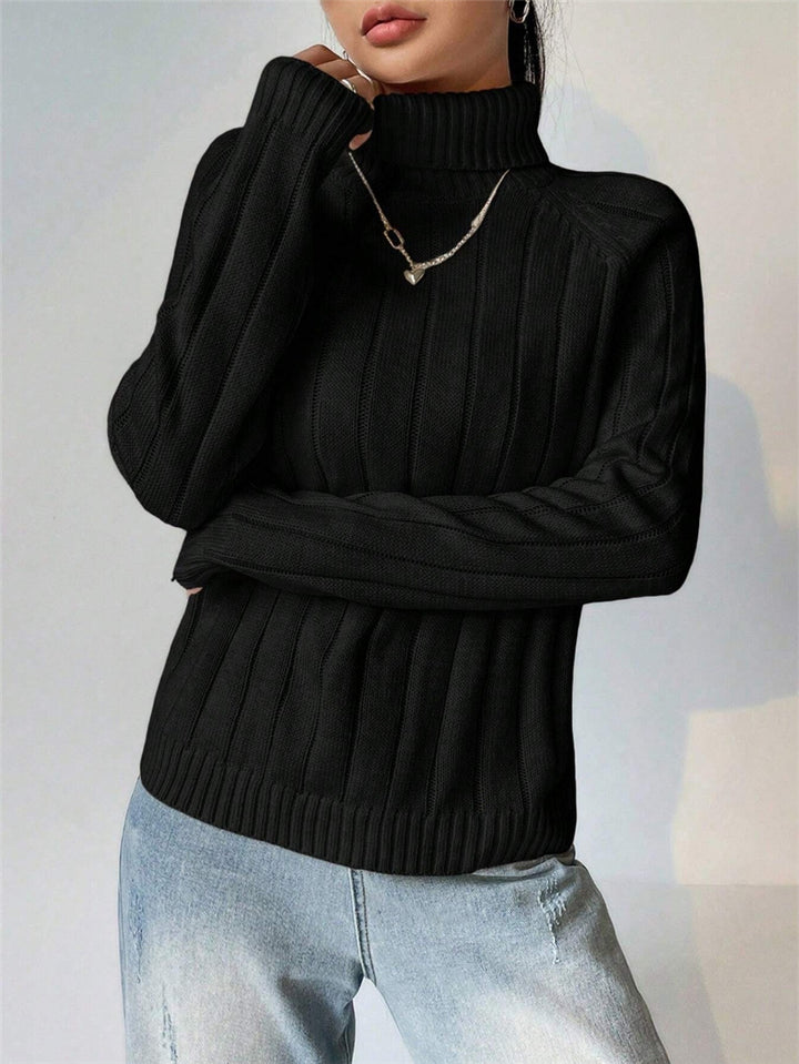 Damen Strickpullover mit hohem Kragen Drune