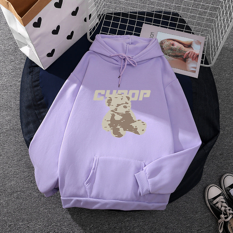 Damen Kapuzenpullover mit niedlichem Bärenmotiv Drune