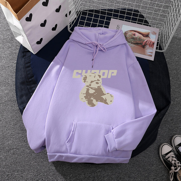 Damen Kapuzenpullover mit niedlichem Bärenmotiv Drune