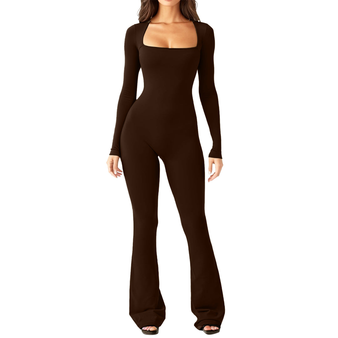 Damen Eleganter Jumpsuit mit langem Arm und figurbetontem Schnitt Drune