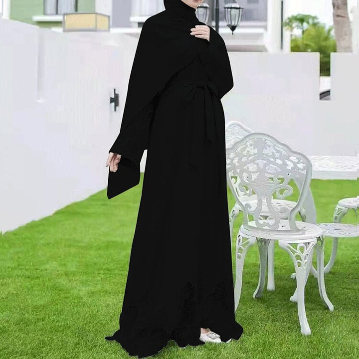 Damen elegante Kaftan-robe mit Spitzendetails Drune