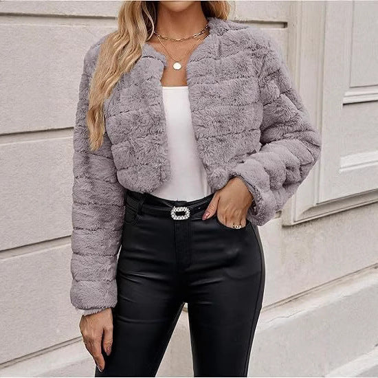 Damen modischer Leopardenplüschjacke Drune