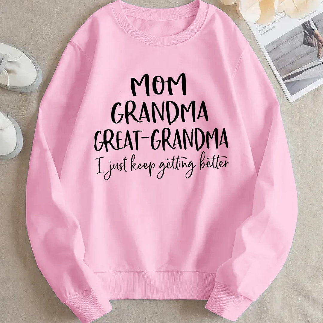Damen Sweatshirt mit kreativem Familienaufdruck und bequemer Passform Drune