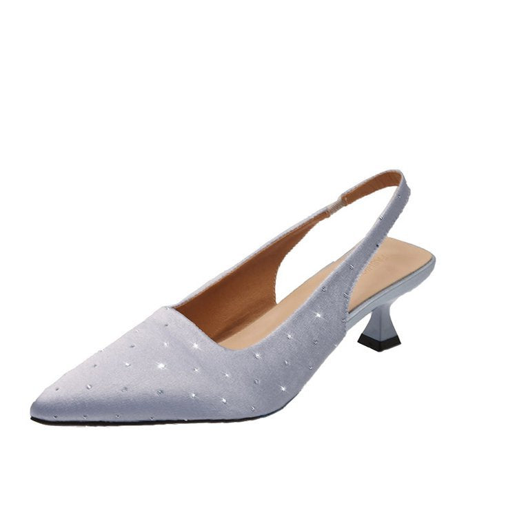 Damen glamouröse Slingback-Pumps mit feinen Glitzer-Applikationen und spitzem Design Drune
