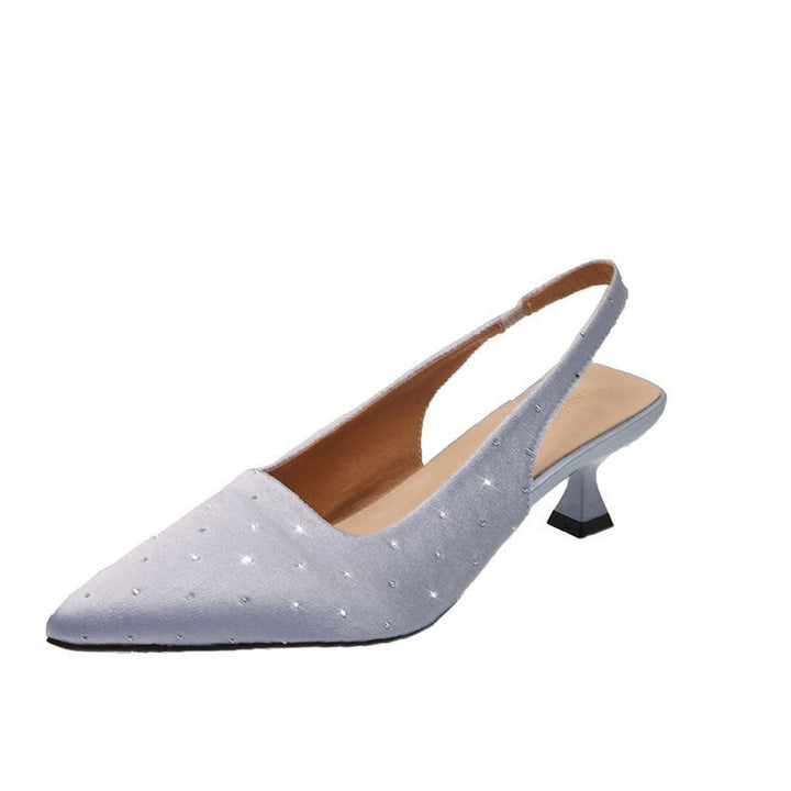 Damen glamouröse Slingback-Pumps mit feinen Glitzer-Applikationen und spitzem Design Drune