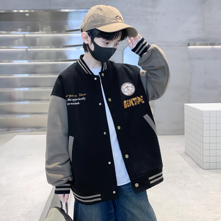 Jungen Varsity-Jacke mit gestickten Applikationen Drune