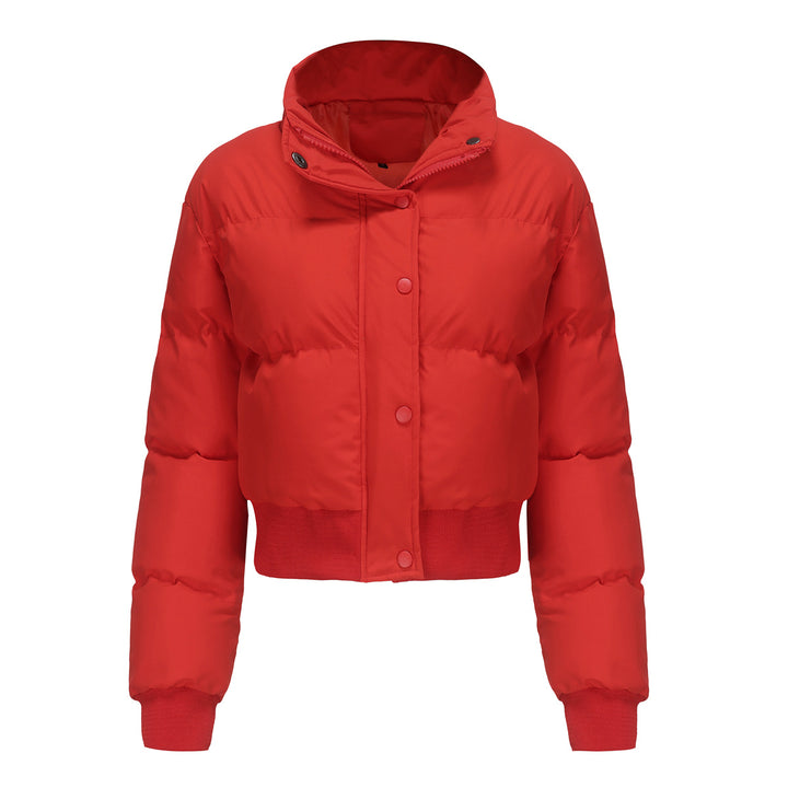 Damen cropped Steppjacke mit hohem Kragen und praktischen Druckknöpfen Drune