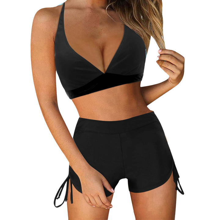 Damen Sportliches Bikini-Set mit modischem Hochbund und Seitenbindebändern Drune
