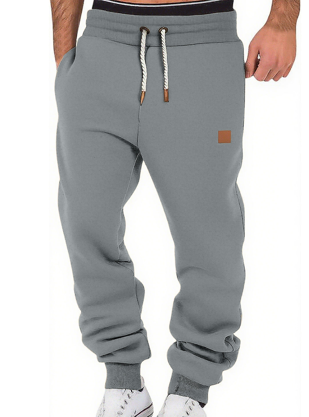 Herren nan komfortable Jogginghose aus hochwertiger Baumwollmischung mit elastischem Bund Kordelzug und Bündchen Drune