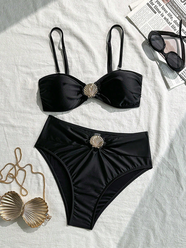 Damen Bandeau-Bikini-Set mit elegantem Muschel-Detail Drune