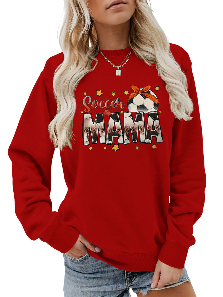 Damen Sweatshirt mit auffälligem "Soccer Mama" Aufdruck und bequemer Passform Drune