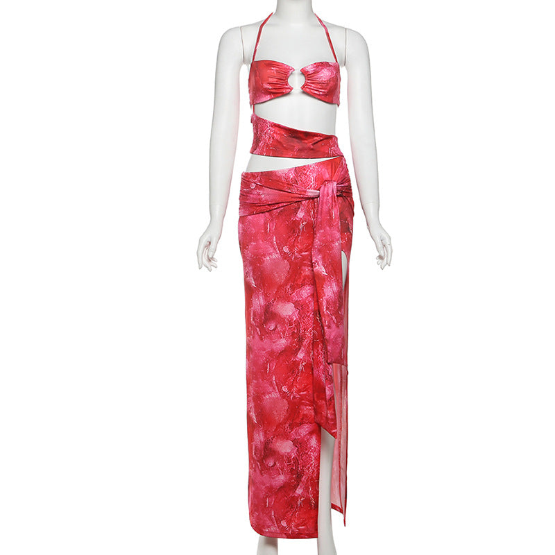 Damen schickes Bandeau-Top mit maxi Rock Drune