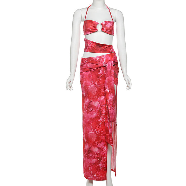 Damen schickes Bandeau-Top mit maxi Rock Drune