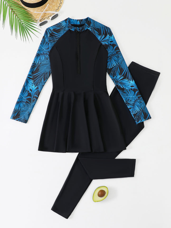 Damen Schwimmanzug mit Rockteil und sportlichem Stil Drune