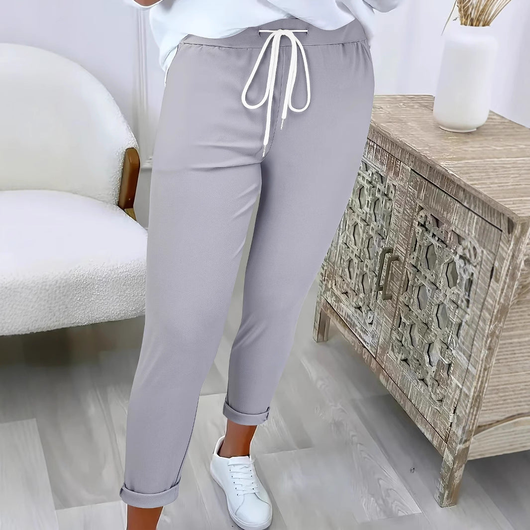 Damen Bequeme Freizeithose mit verstellbarem Kordelzug und lässigem Schnitt Drune