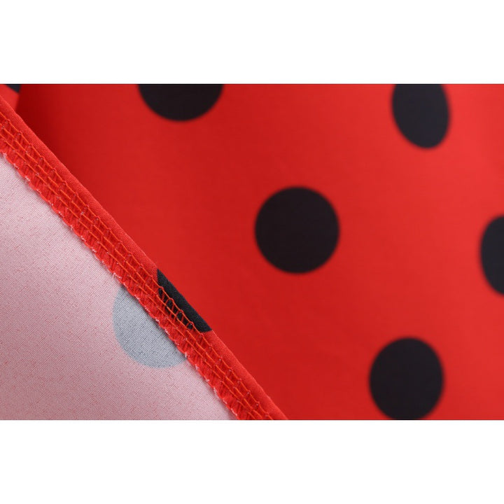 Damen A-Linien Kleid mit Punkten und Taillengürtel Drune