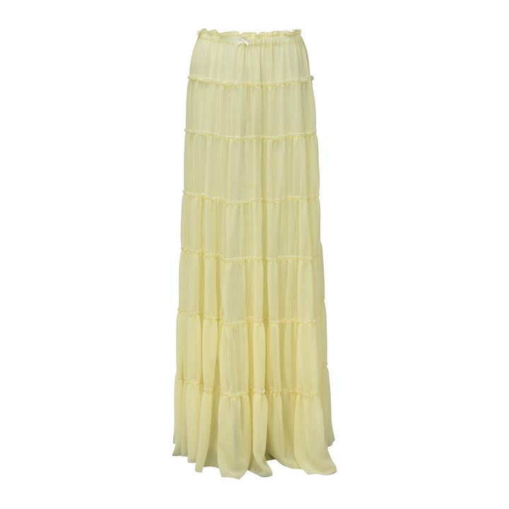 Damen luftiges Strandkleid mit Rüschen Drune