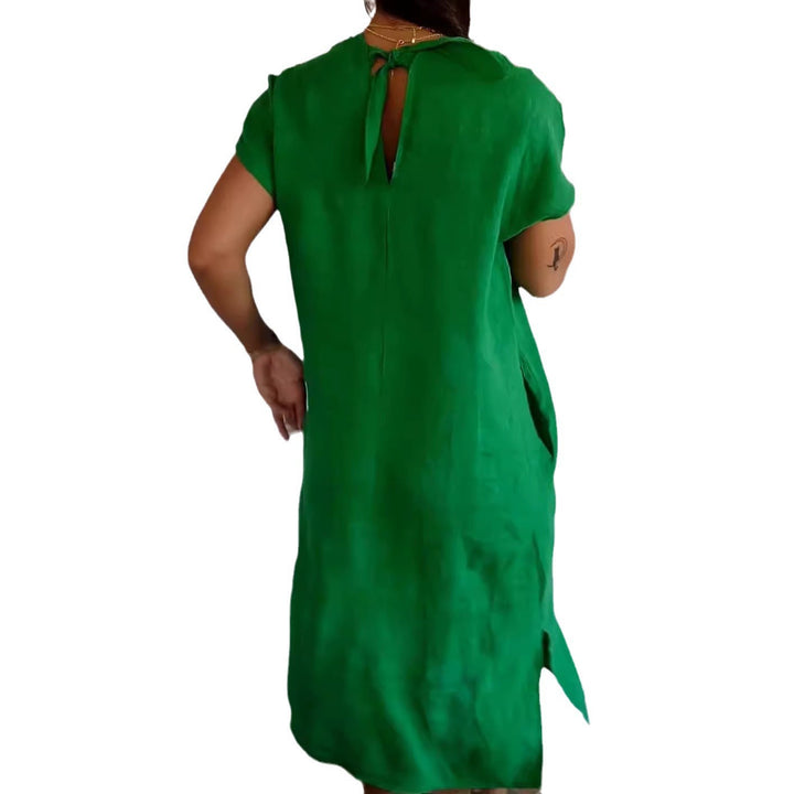 Damen luftiges Leinenkleid mit praktischen Seitentaschen Drune