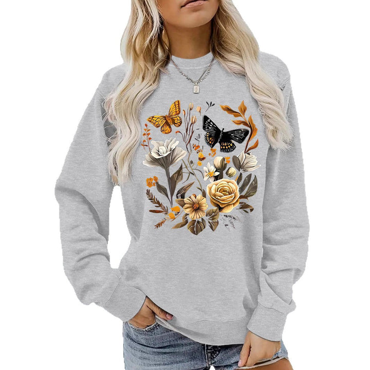 Damen Sweatshirt mit floralem Druck und lässiger Passform Drune