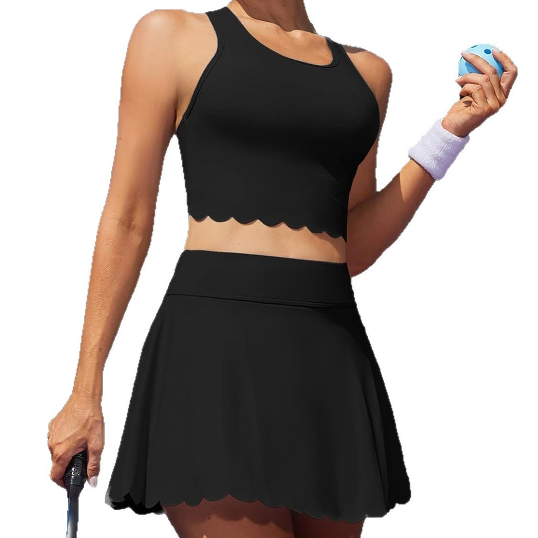 Damen Sportliches Tennis-Outfit mit gewelltem Saum Drune