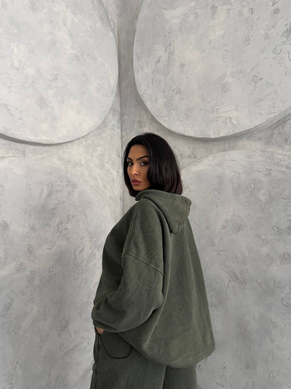 Damen lässiges Hoodie- und Hose-Set Drune
