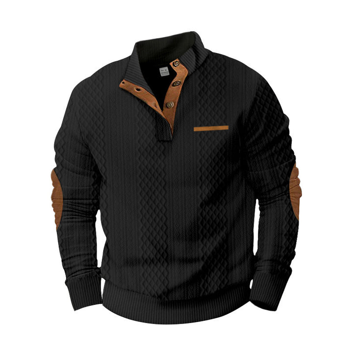 Herren Strickpullover mit modernem Kragen und strukturierter Oberfläche Drune