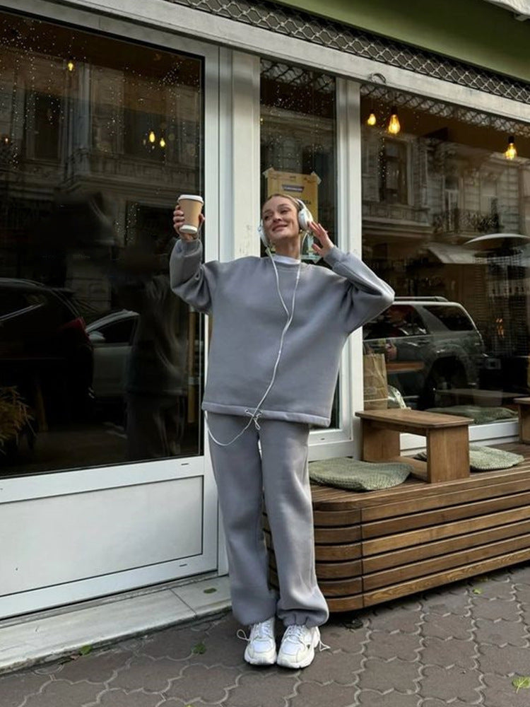 Damen Bequemes Sweatshirt und weite Jogginghose Set Drune