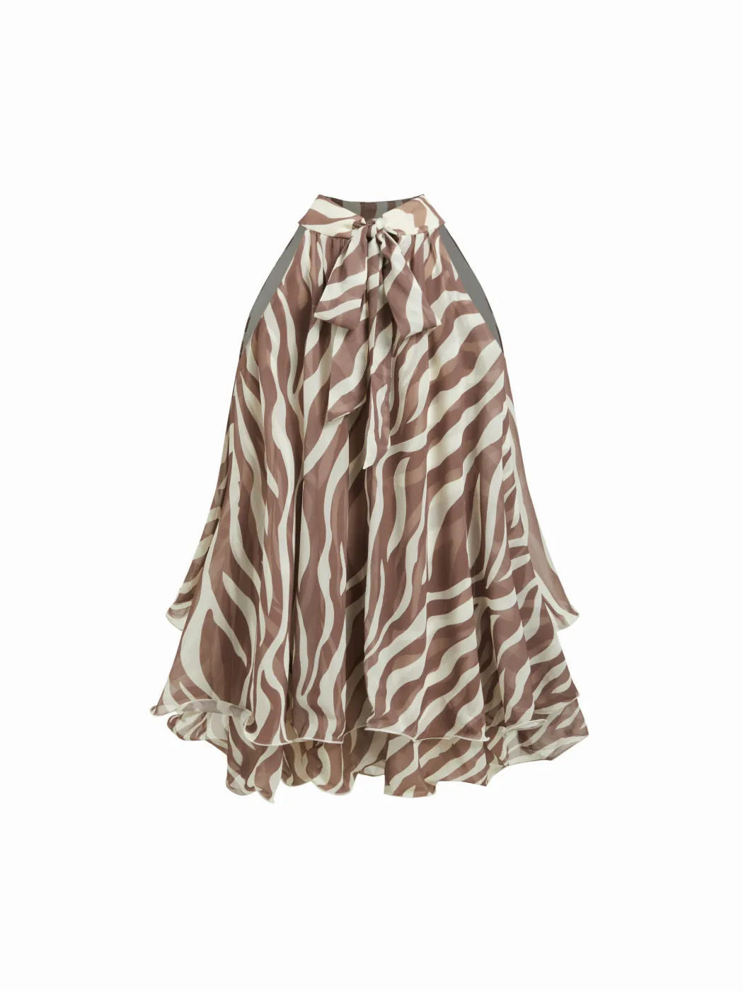 Damen Schwingender Chiffon-Rock mit Schleifenverschluss Drune