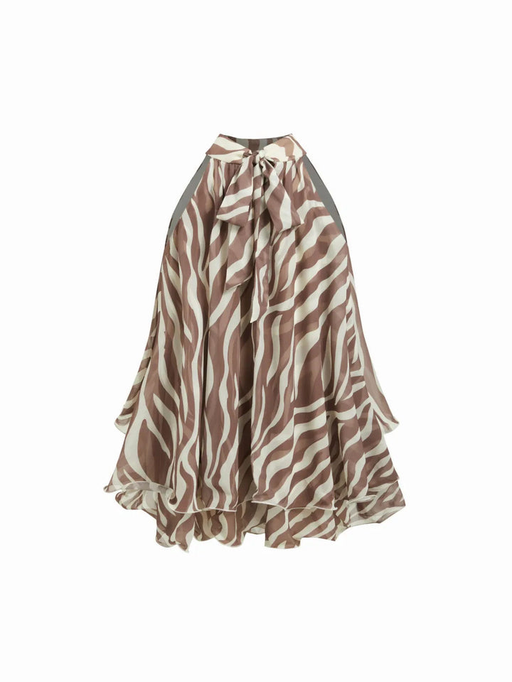 Damen Schwingender Chiffon-Rock mit Schleifenverschluss Drune
