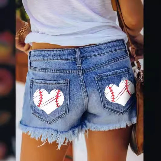 Damen Destroyed Denim-Shorts Drune