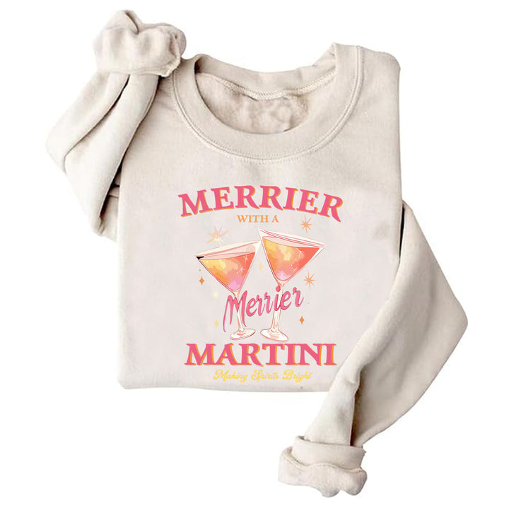 Damen Sweatshirt mit kreativem Cocktailmotiv und lässigem Schnitt Drune