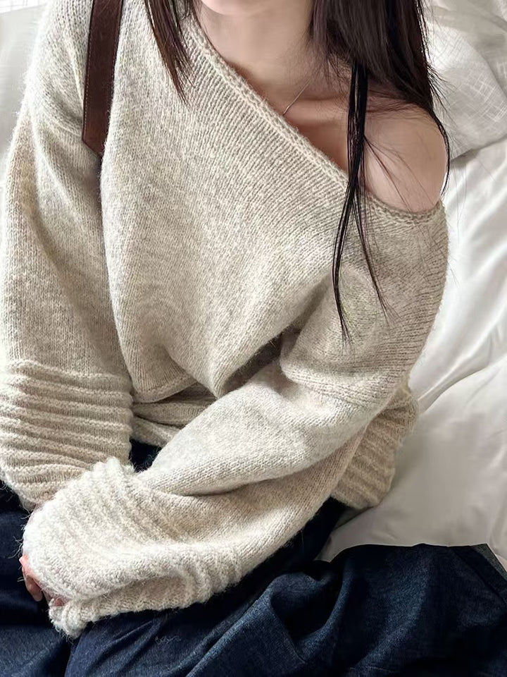 Damen Oversized Strickpullover Drune