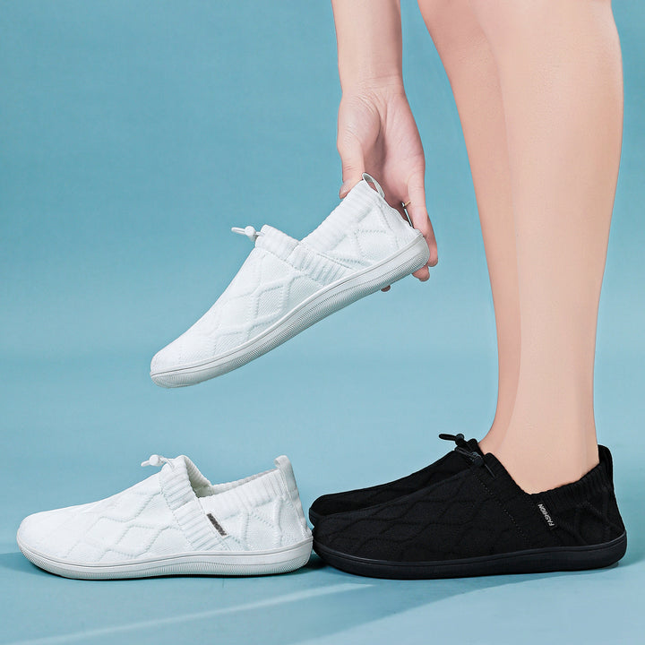 Damen nan gesteppter Strick-Slip-On mit elastischem Schlupfschaft und Kordelstopp Drune