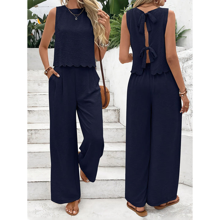 Damen Lässiger Jumpsuit mit elegantem Rückenausschnitt und weitem Bein Drune