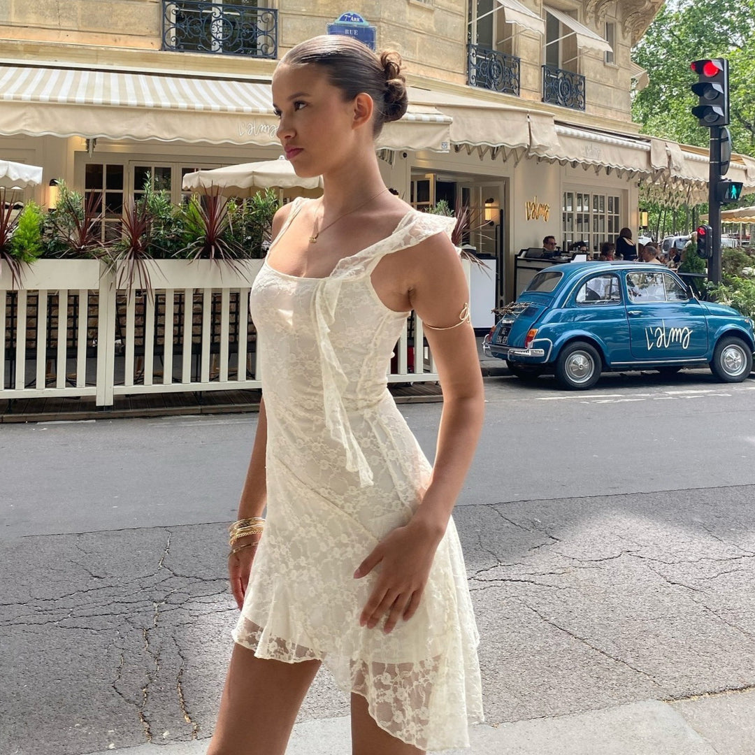 Damen Spitzenkleid mit asymmetrischem Schnitt Drune