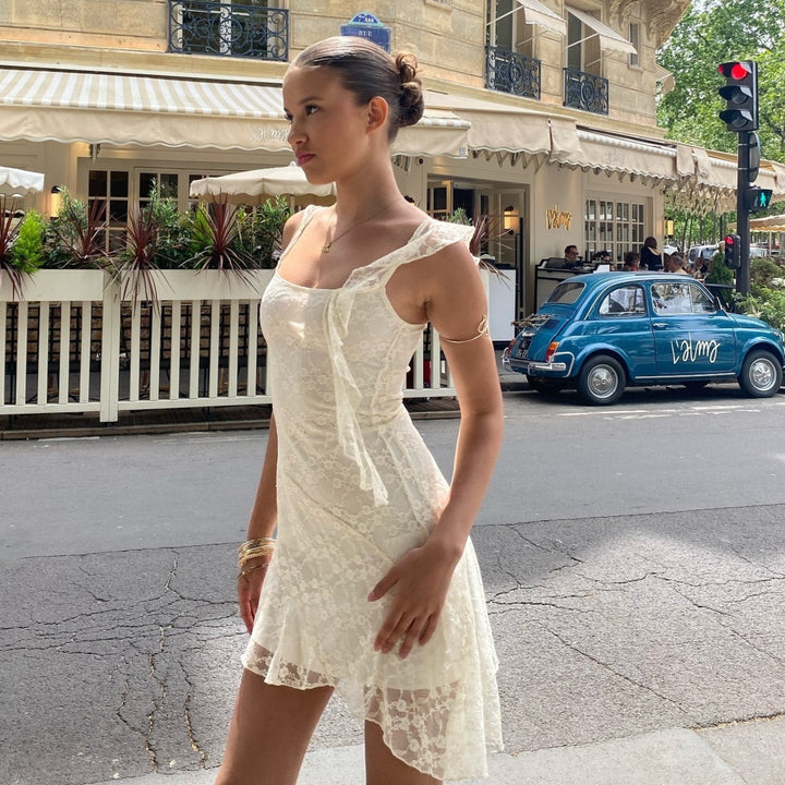 Damen Spitzenkleid mit asymmetrischem Schnitt Drune