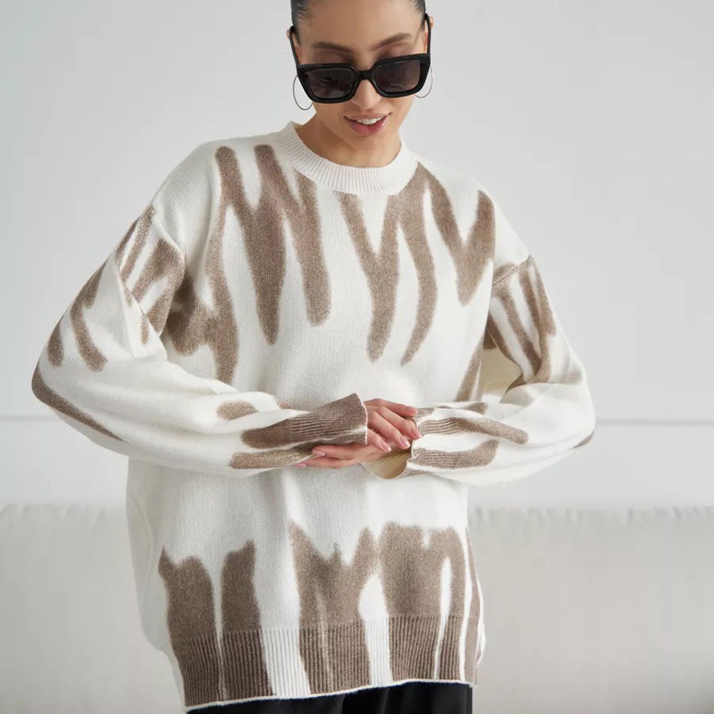 Damen trendiger Pullover mit modernem Farbverlauf und lässigem Schnitt Drune