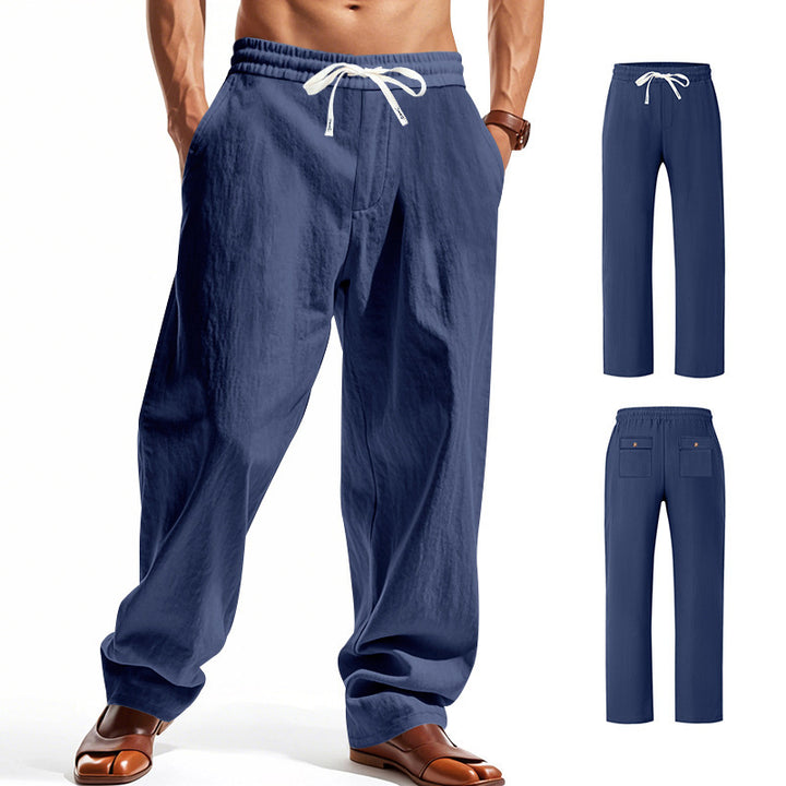 Herren Bequeme Strandhose mit elastischem Bund und praktischen Taschen Drune
