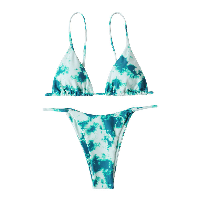 Damen Triangel-Bikini mit modischem Batikdesign Drune