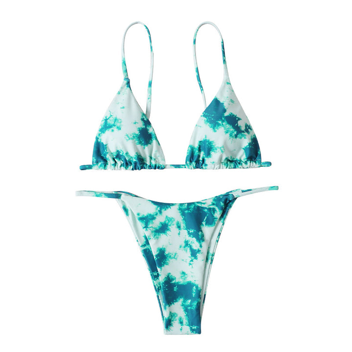 Damen Triangel-Bikini mit modischem Batikdesign Drune