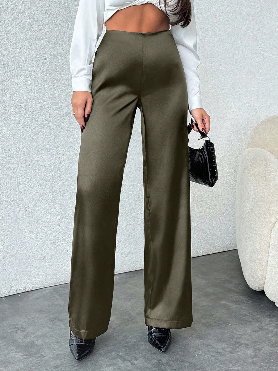Damen Weite Satin-Hose mit elegantem Schnitt Drune