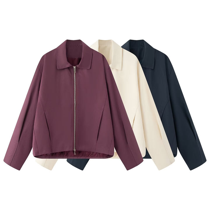 Damen modische Übergangsjacke mit edlem Stehkragen Drune