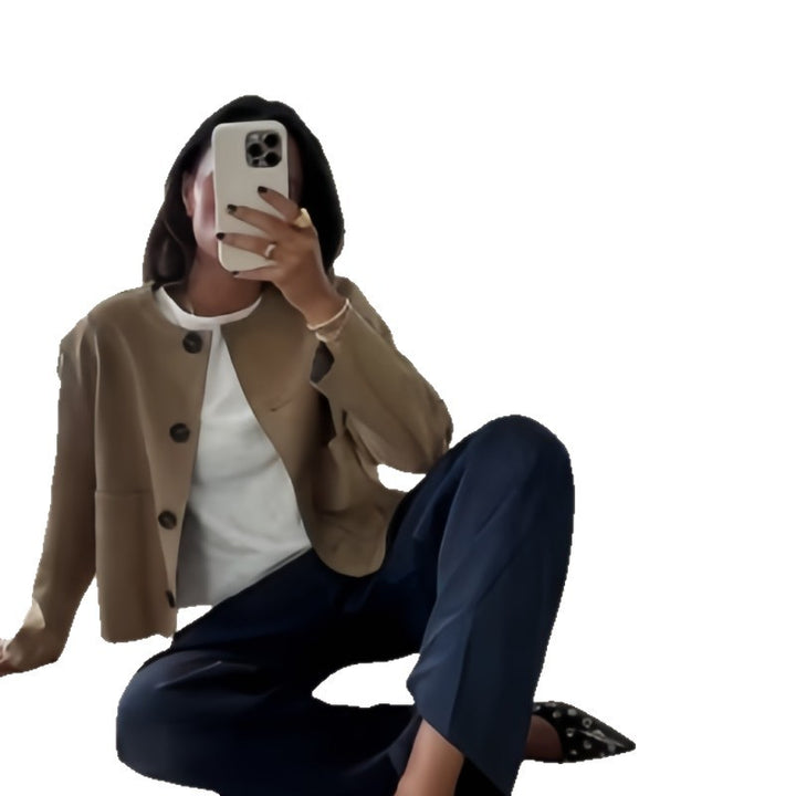 Damen moderne Jacke im minimalistischen Stil Drune