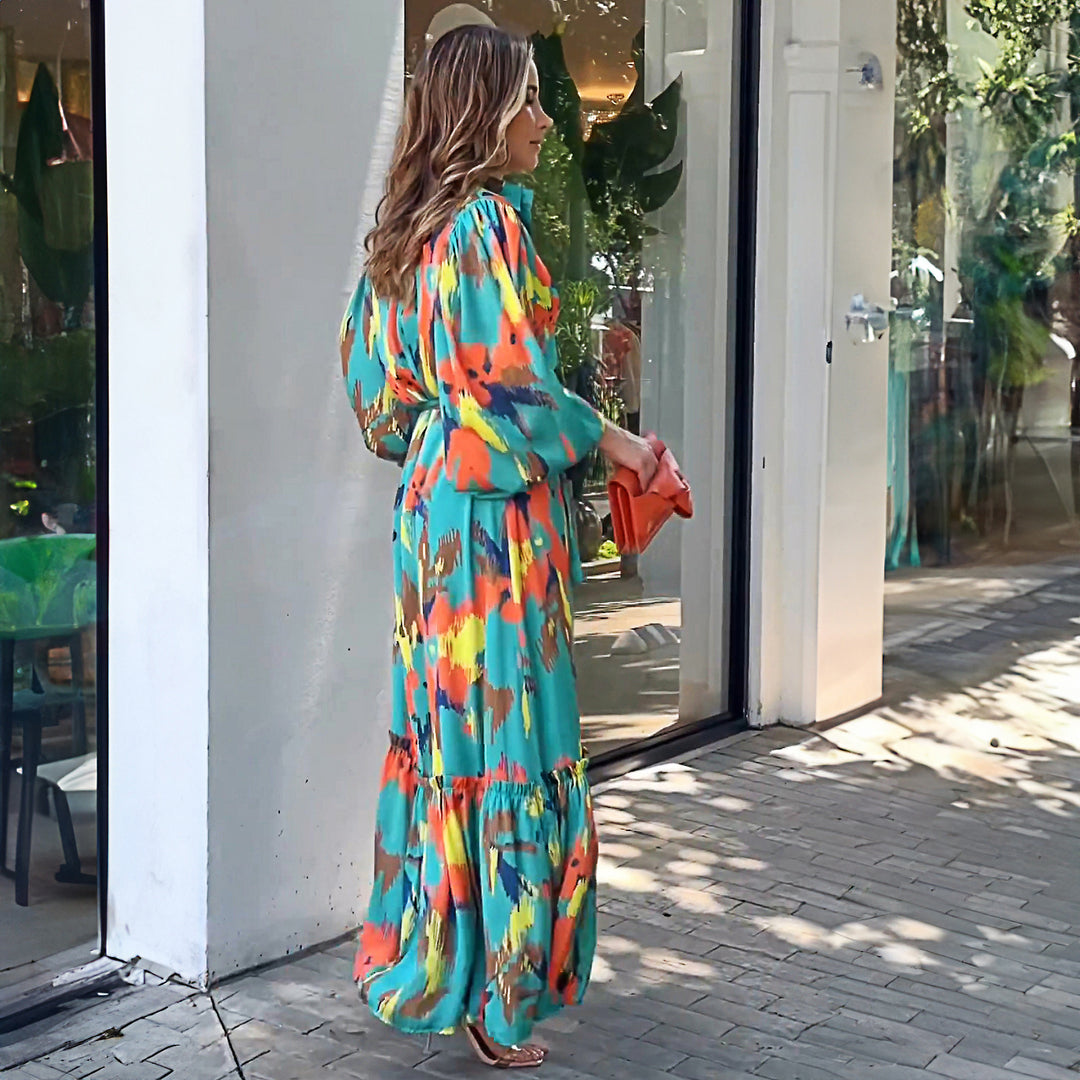 Damen Maxikleid mit floralen Effekten und eleganter Passform Drune