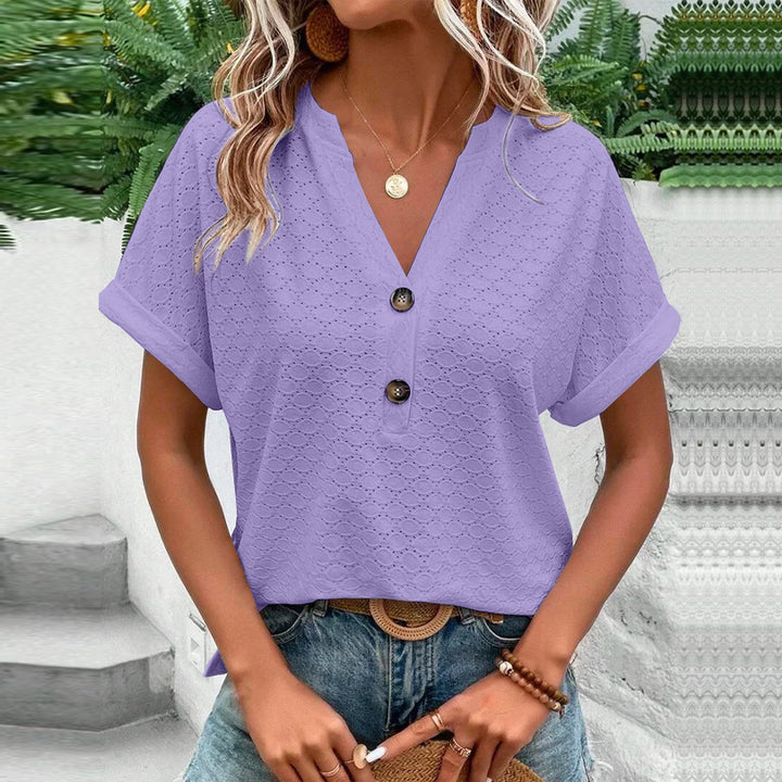 Damen Freizeit Knopf Bluse Drune