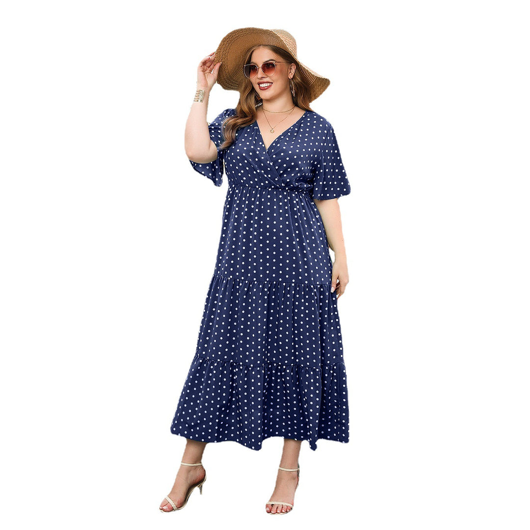 Damen Maxikleid mit trendigem Wickeldesign und feminine Rüschendetails Drune