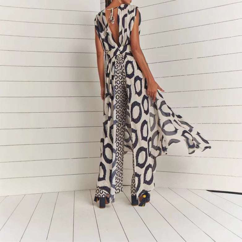 Damen Maxikleid mit raffiniertem Wickeldesign und Taschen Drune