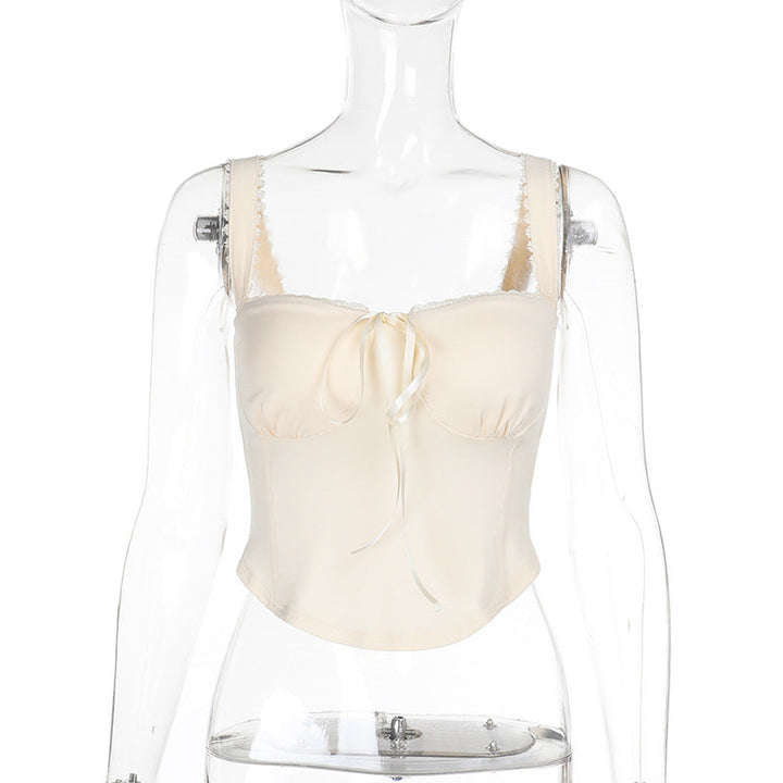 Damen Top mit Spaghetti-Trägern und Raffungen Drune