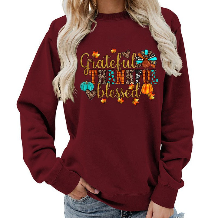 Damen Sweatshirt mit herbstlichem Dankeschön-Motiv Drune