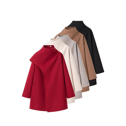 Drune | Stehkragen Cape-Stil Mantel